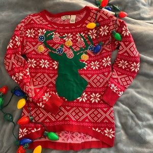 Christmas Sweater with embroidered ornaments